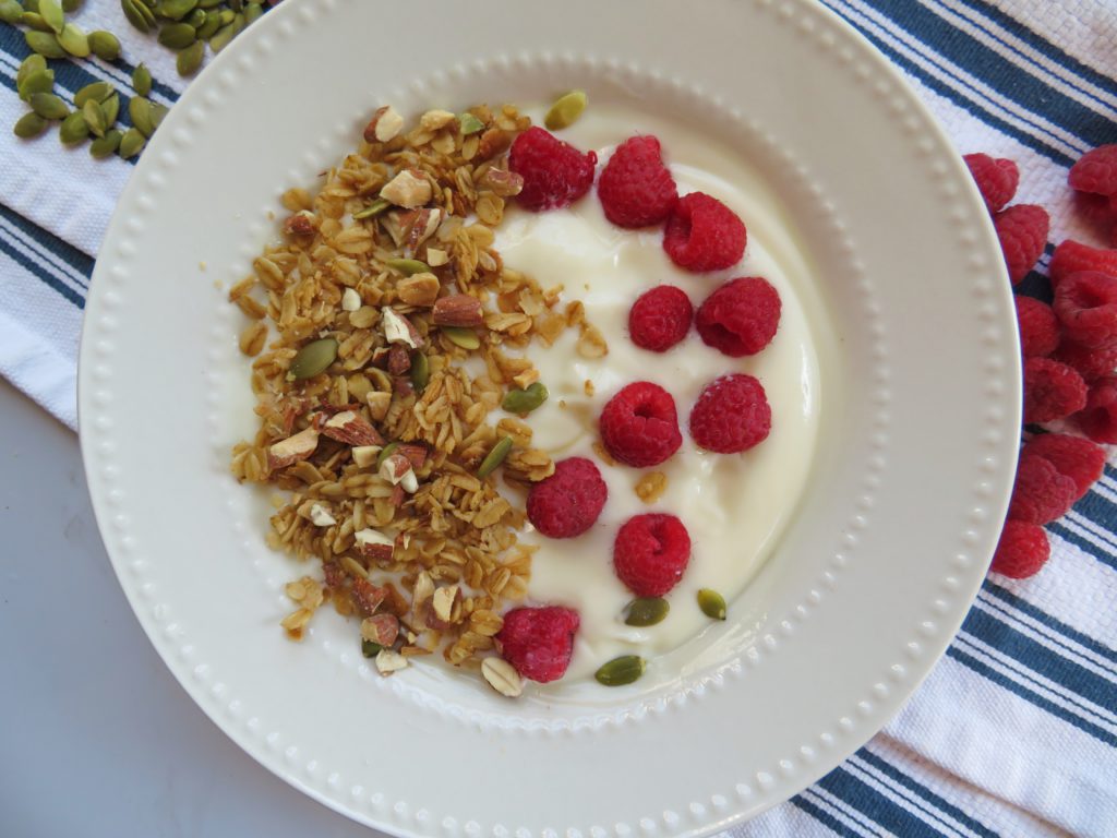 Final yogurt and granola  bowl image.