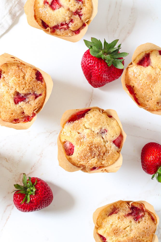 Bakery-Style Strawberry Muffins